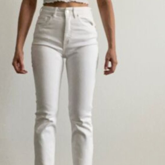 Zara White Straight Jeans Size US2 - Picture 1 of 2